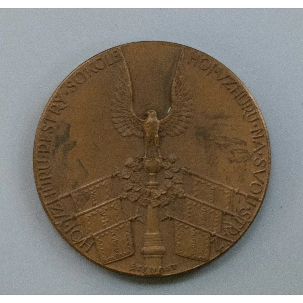 Antique 1925 Czechoslovakia Community Medal Rare Czech Republic History Artifact